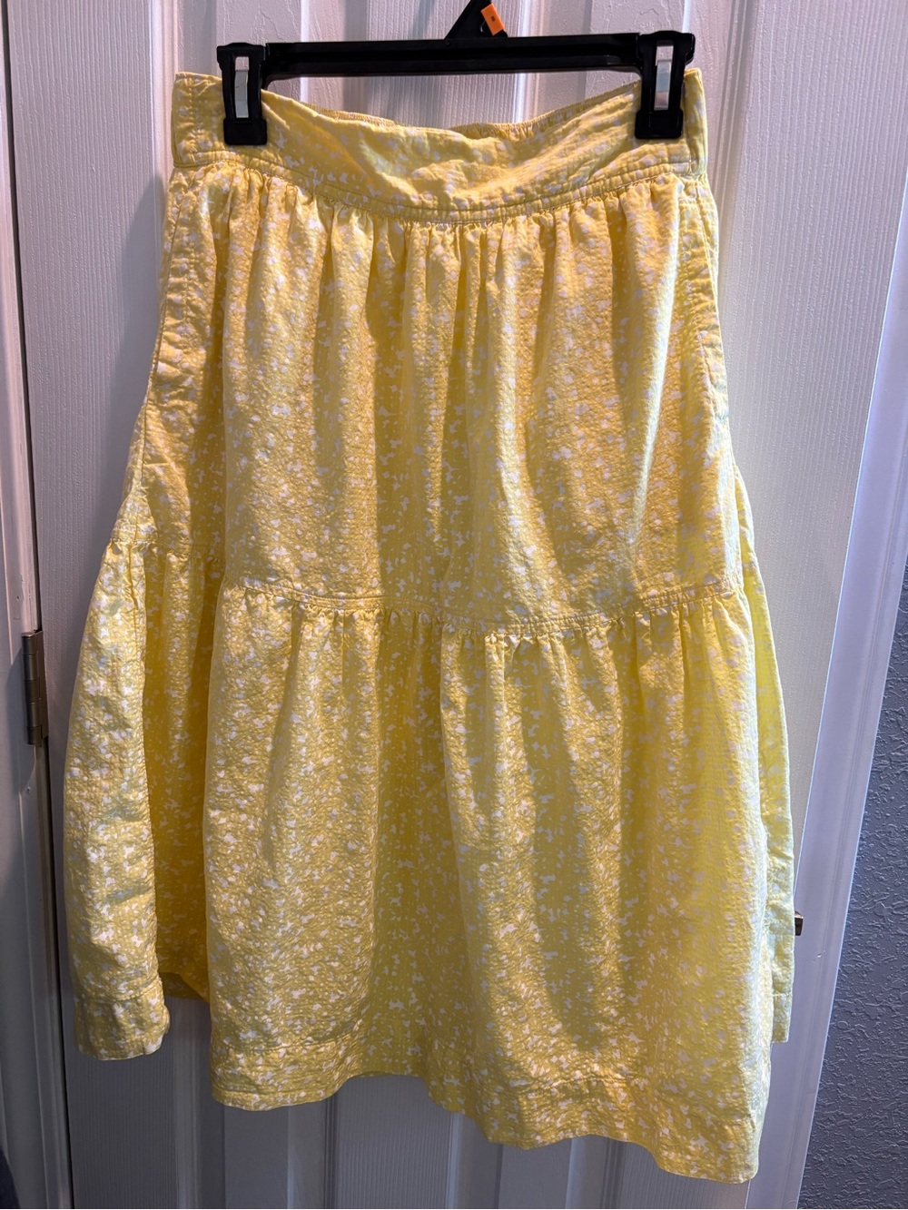Sunshine Tiered Midi Skirt in Yellow